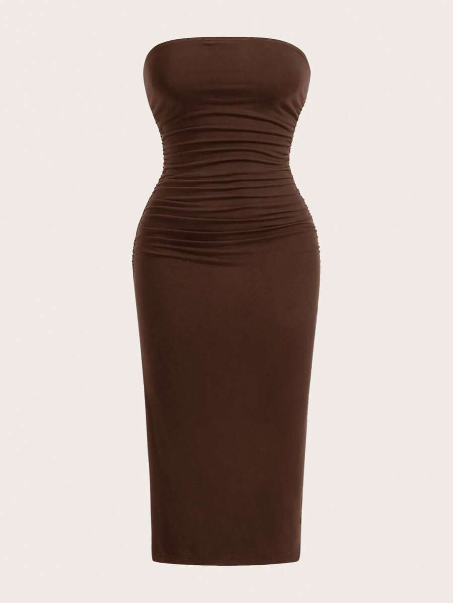2 Dela Postava Casual Bodycon Midi Haljina