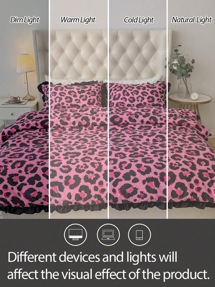 Mekana, lagana i prozračna posteljina sa leopard printom i čipkom