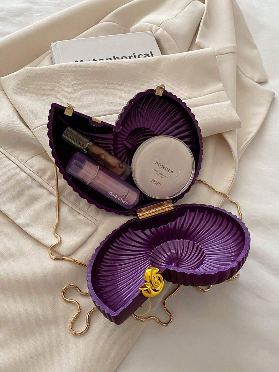Elegantna ženska torba sa dizajnom školjke, moderna sjajna