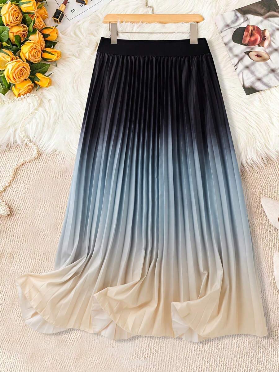 Ombre moderna letnja elegantna svestrana plisirana suknja za žene