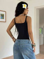 SHEIN EZwear 1pc Women's Solid Color Camisole Camisole With 9 Boned Back