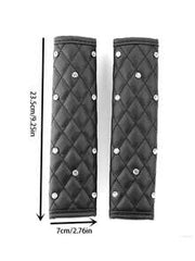 2pcs Car Diamond Shoulder Protector Pads, Leather Car Anti-Pinch Protection Covers