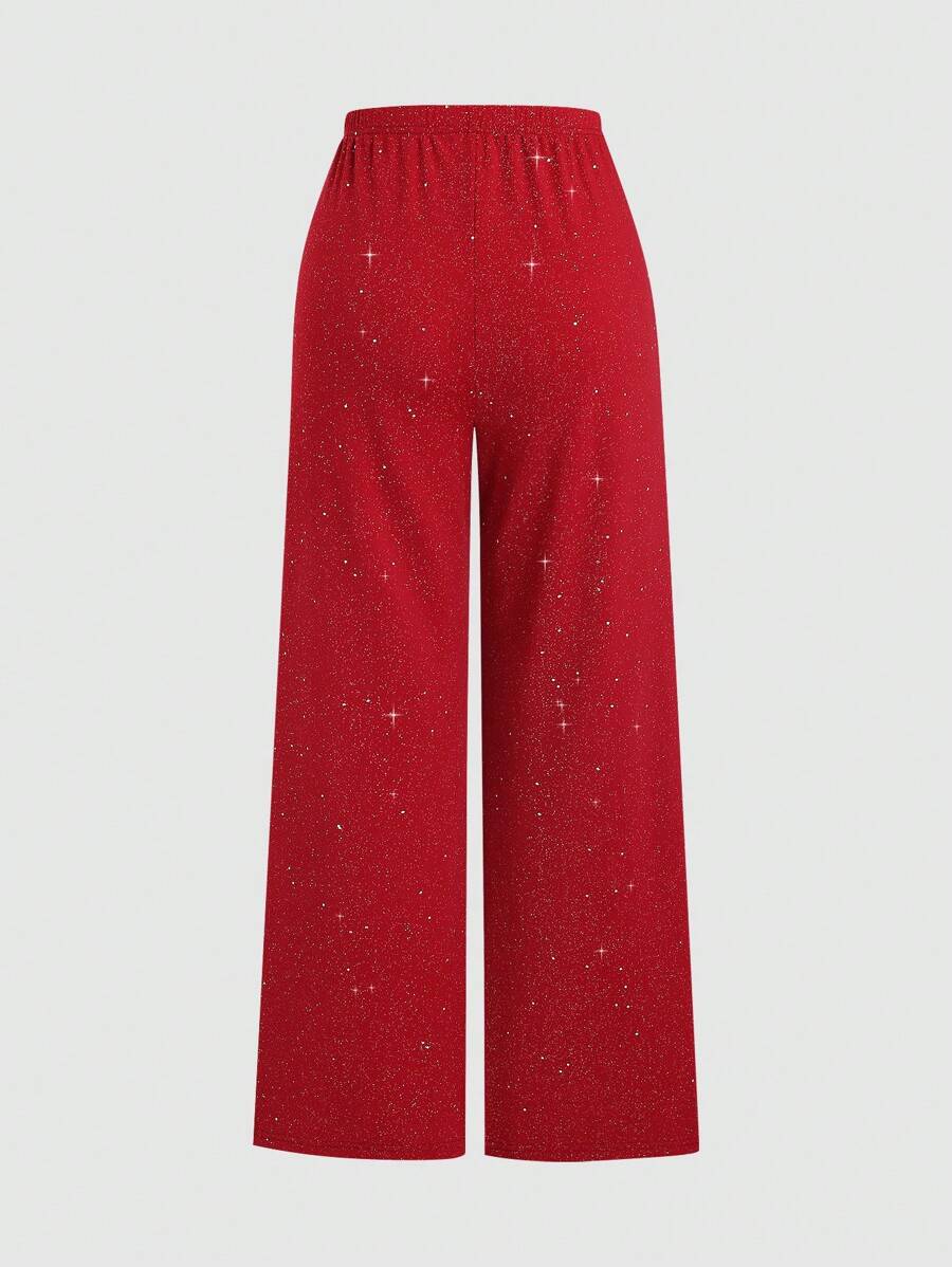 Sparkling  Halter set Top i Široke Pantalone