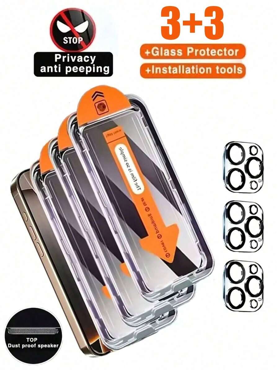 4 komada zaštitnog stakla za ekran sa potpunom privatnošću za iPhone 17/17 Air/16/15/14/13/12/11/16 Pro Max/15 Pro Max/Plus/Mini/X/XS/XR/XS Max, 9H kaljeno staklo