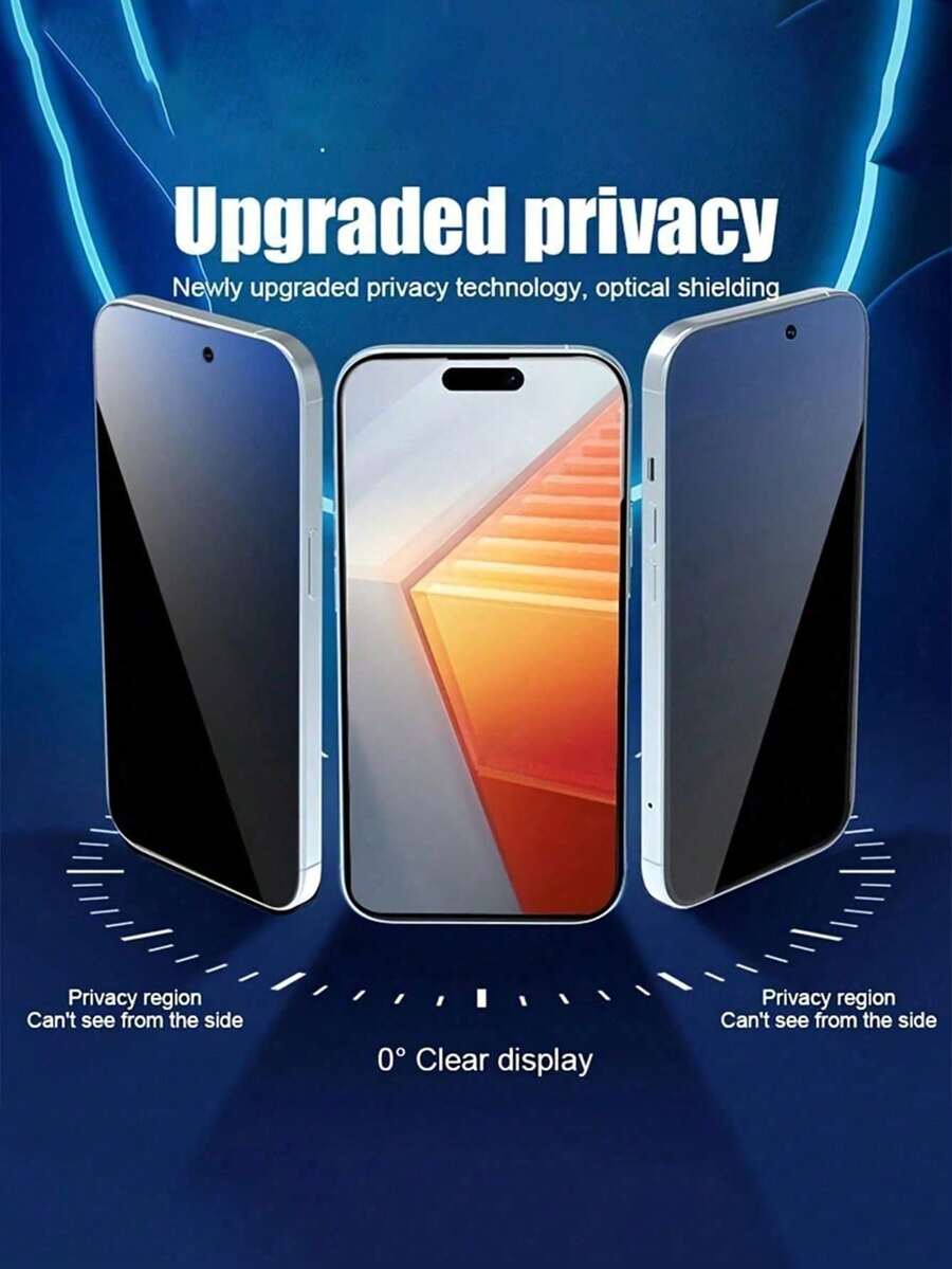 4 komada zaštitnog stakla za ekran sa potpunom privatnošću za iPhone 17/17 Air/16/15/14/13/12/11/16 Pro Max/15 Pro Max/Plus/Mini/X/XS/XR/XS Max, 9H kaljeno staklo