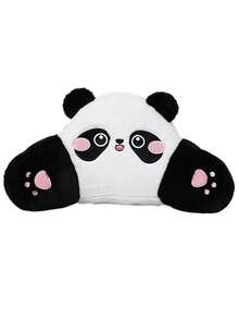 1pc Universal Car Seat Cushion, Plush Warm Panda Design Soft Comfortable Car Seat Protector With Neck Pillow, Suitable For Most Vehicles, Car Accessories