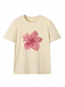 3pcs/Set Cute Floral Printed Daily Casual Round Neck Short Sleeve T-Shirt, Simple And Fashionable For Women Summer