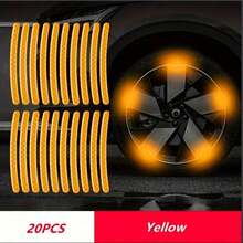 20pcs High-Visibility Reflective Wheel Stickers For Cars, Motorcycles & Bicycles - Durable, Waterproof Decals