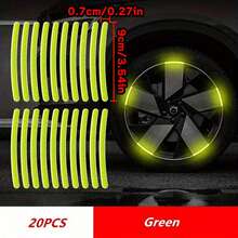 20pcs High-Visibility Reflective Wheel Stickers For Cars, Motorcycles & Bicycles - Durable, Waterproof Decals