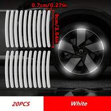 20pcs High-Visibility Reflective Wheel Stickers For Cars, Motorcycles & Bicycles - Durable, Waterproof Decals