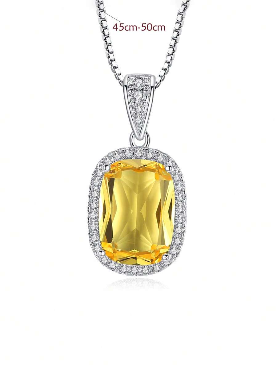MONALLY glamurozna ogrlica sa geometrijskim priveskom od kubnog cirkona