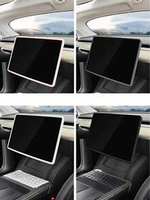 1pc Simple Silicone Rearview Mirror Protective Cover, Car Decor, Fit For Most Cars, Model Y/3 Center Console Protector, Protect Screen, Essential Car Accessory