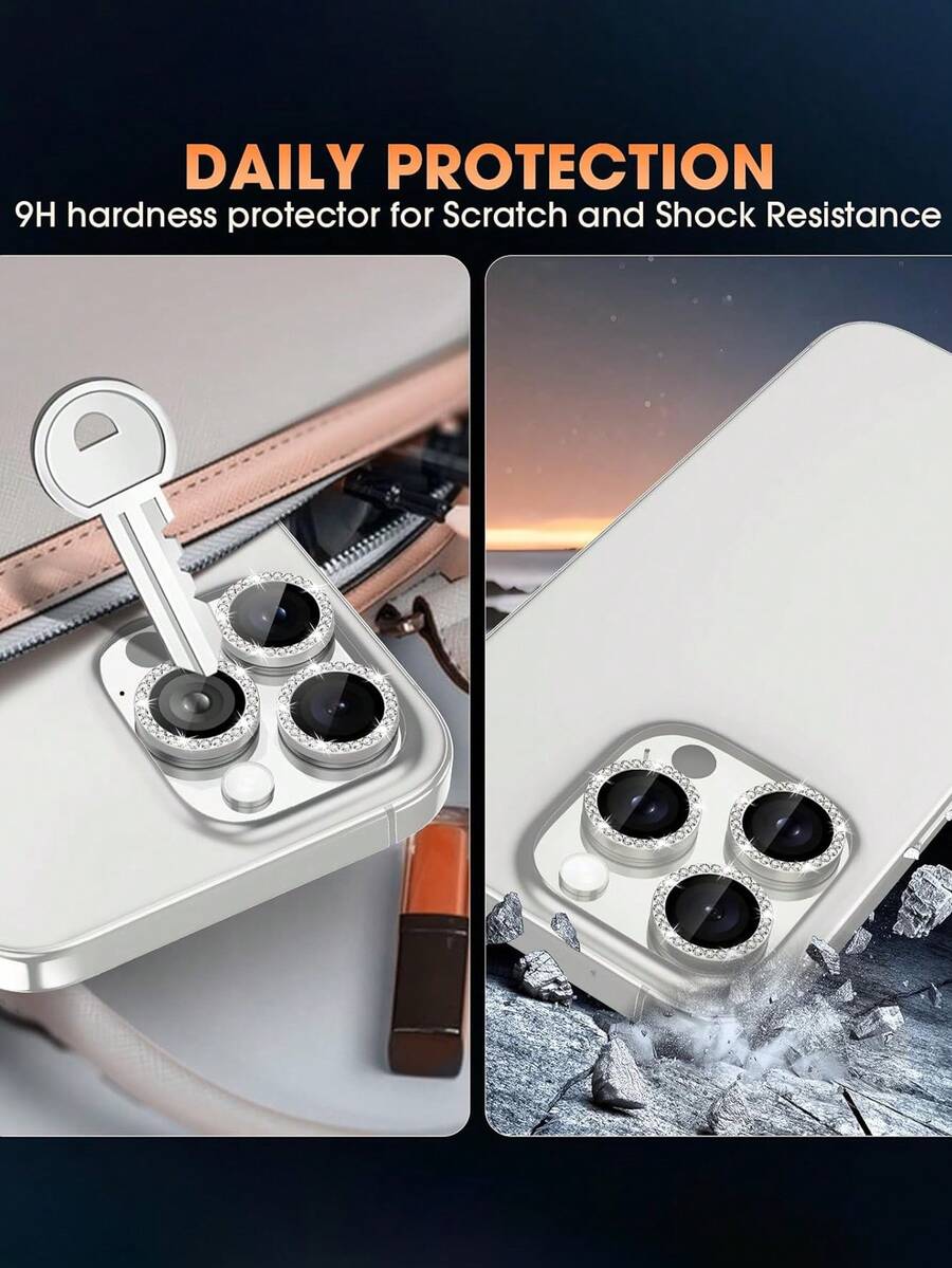 3 komada zaštitne folije za sočivo kamere za iPhone 17/17 Pro/17 Pro Max/Pro/Promax, 9H kaljeno staklo