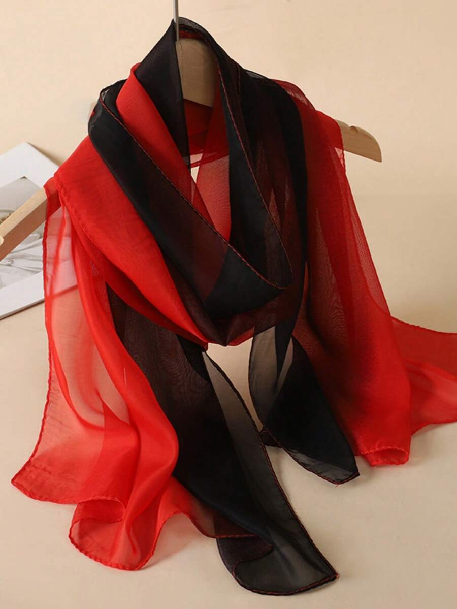 Elegantan ombre šifon šal, lagan i prozračan, visokokvalitetni