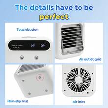 Hailicare Portable Desktop Fan With Dual Mist Nozzles, Adjustable Wind Speed - 500ml Water Tank, 2 Wind Speeds, 15° Tilt Louver, 1800mAh Battery, USB Powered, Suitable For Home/Office/Travel