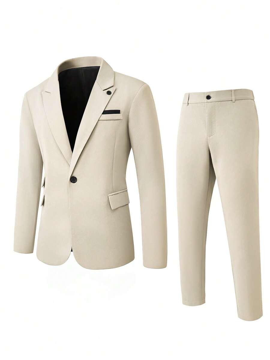 Muški poslovni set sa užim krojem, sako sa špicastim reverima i pantalone