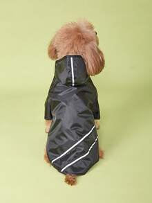 Outdoor Casual Pet Black Raincoat For Night Activities