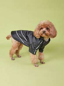 Outdoor Casual Pet Black Raincoat For Night Activities