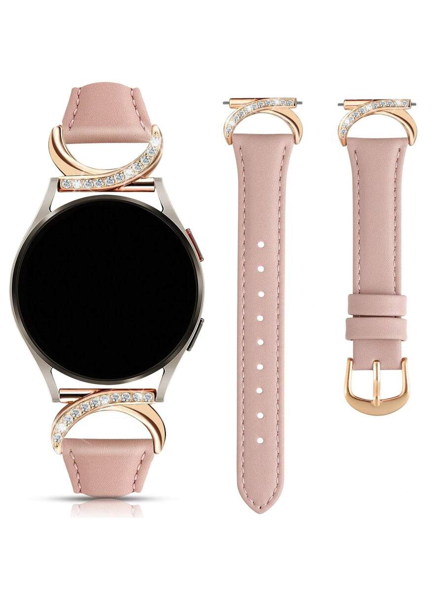 Luksuzna narukvica za sat od mikrovlakna sa C-oblikovanom kopčom sa dijamantom - kompatibilna sa Galaxy Watch 7/6/5/4 (40mm/45mm), Watch 6 Classic (43mm/50mm) i Watch 5 Pro (45mm)