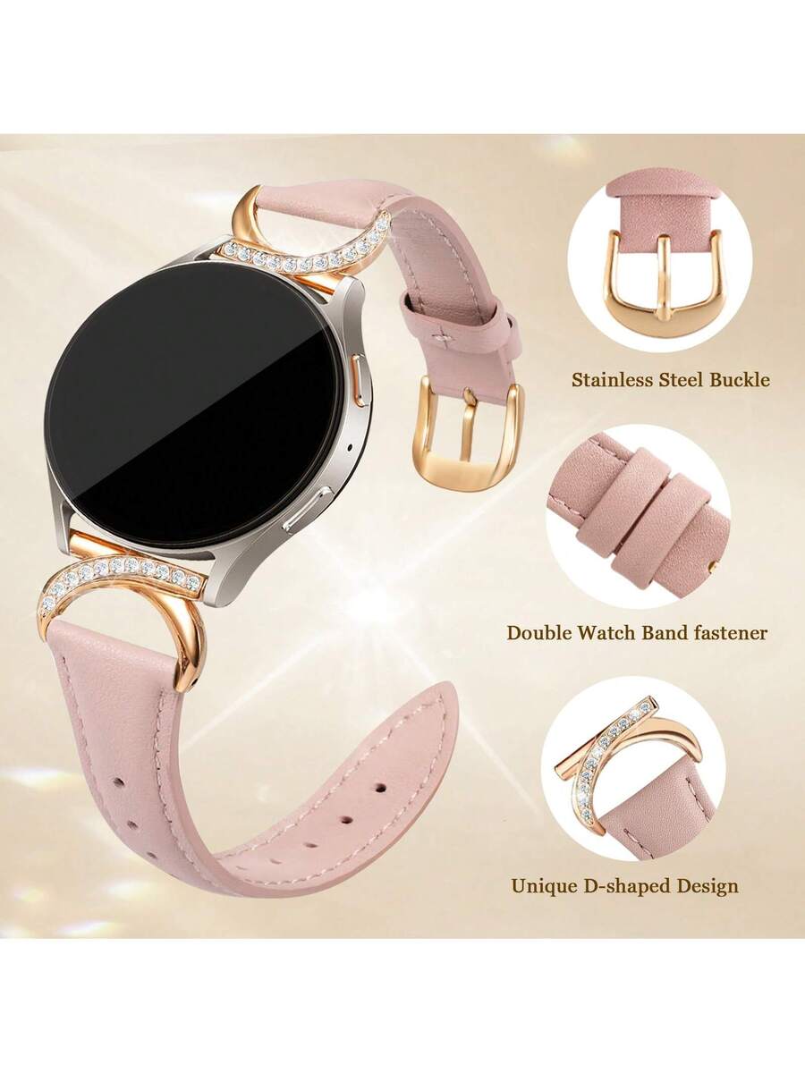 Luksuzna narukvica za sat od mikrovlakna sa C-oblikovanom kopčom sa dijamantom - kompatibilna sa Galaxy Watch 7/6/5/4 (40mm/45mm), Watch 6 Classic (43mm/50mm) i Watch 5 Pro (45mm)