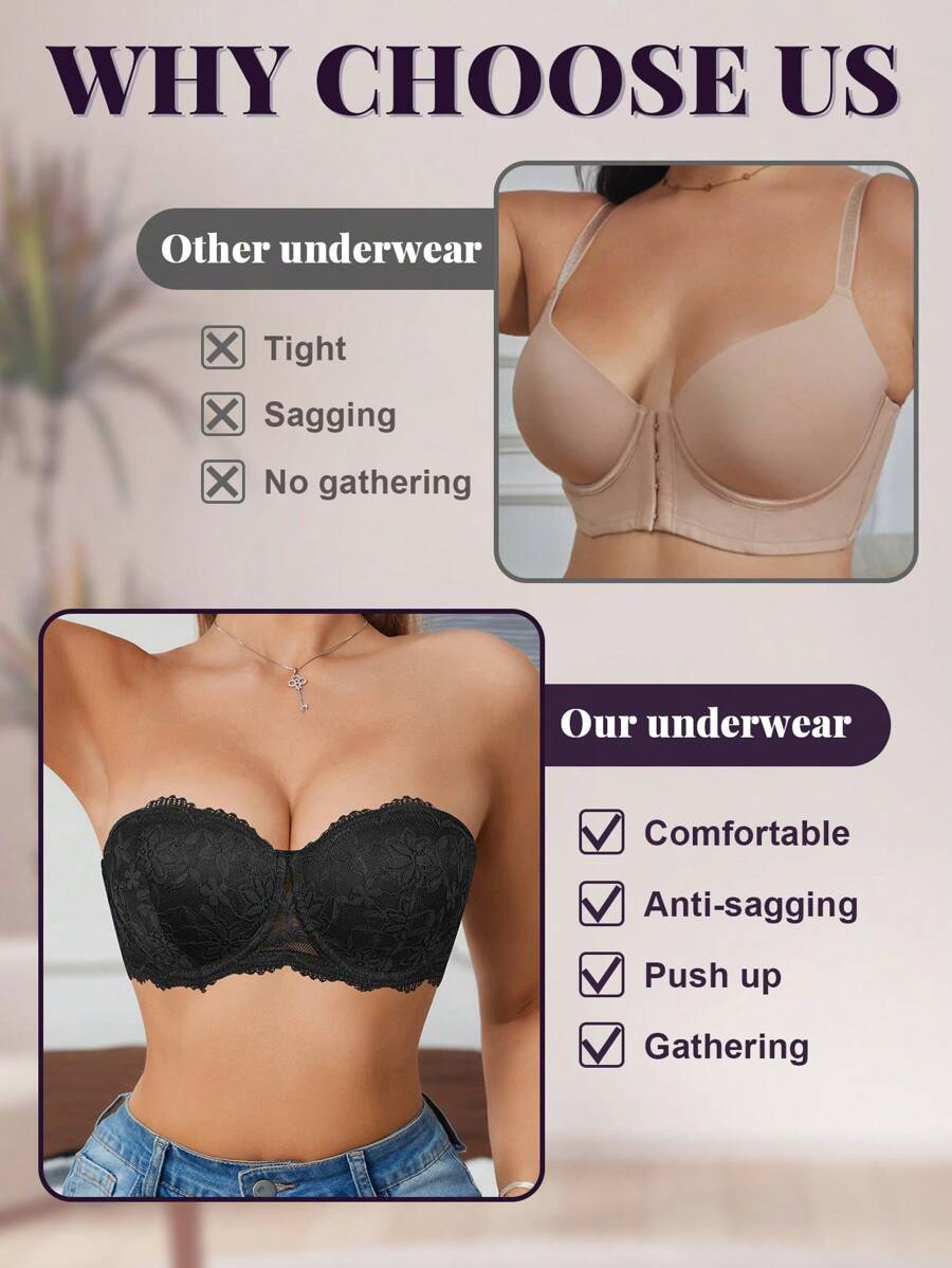 Seksi čipkani grudnjak , push-up za naglašavanje grudi