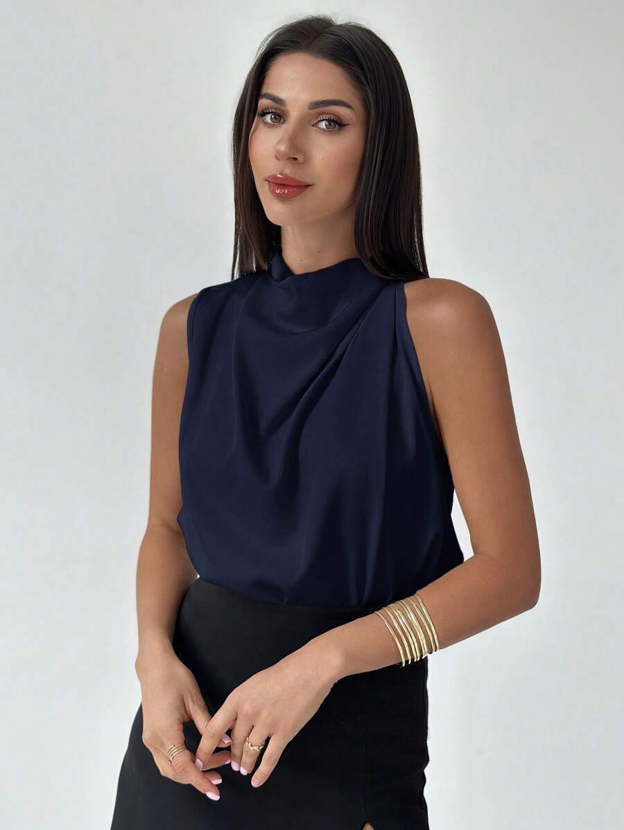 Ženska elegantna asimetrična košulja sa ruffles detaljima