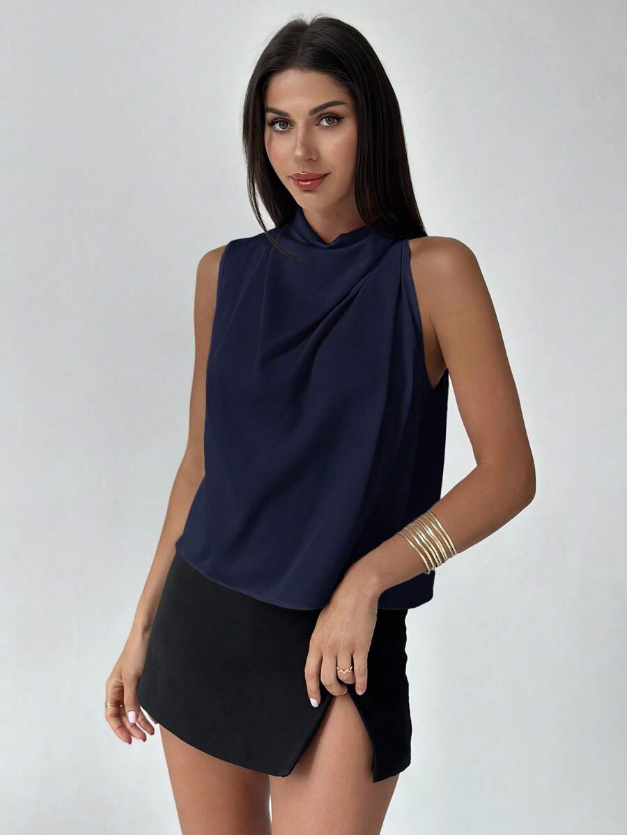 Ženska elegantna asimetrična košulja sa ruffles detaljima