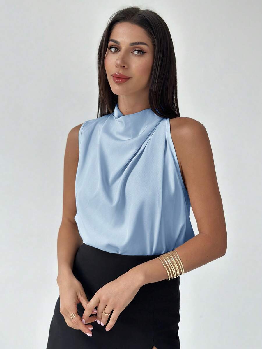 Ženska elegantna asimetrična košulja sa ruffles detaljima