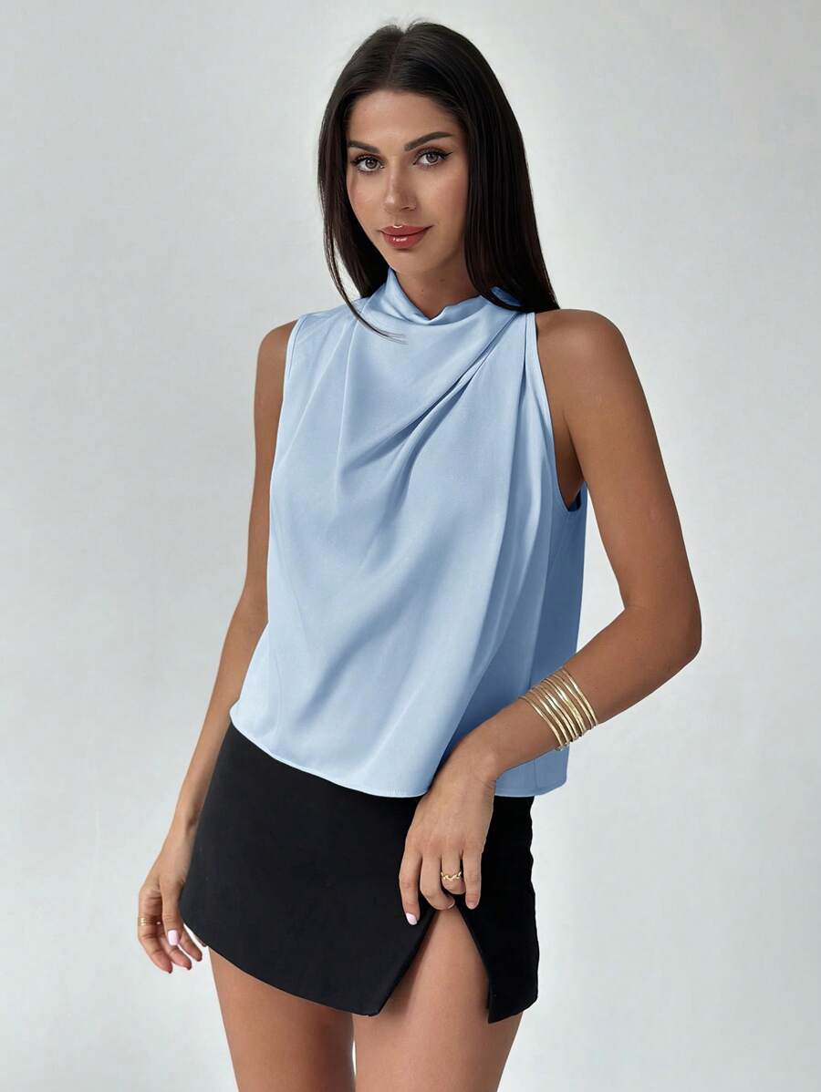 Ženska elegantna asimetrična košulja sa ruffles detaljima
