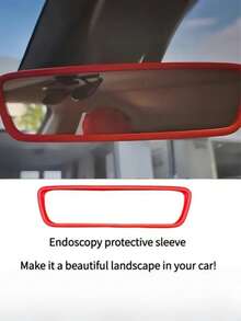 1pc Simple Silicone Rearview Mirror Protective Cover, Car Decor, Fit For Most Cars, Model Y/3 Center Console Protector, Protect Screen, Essential Car Accessory