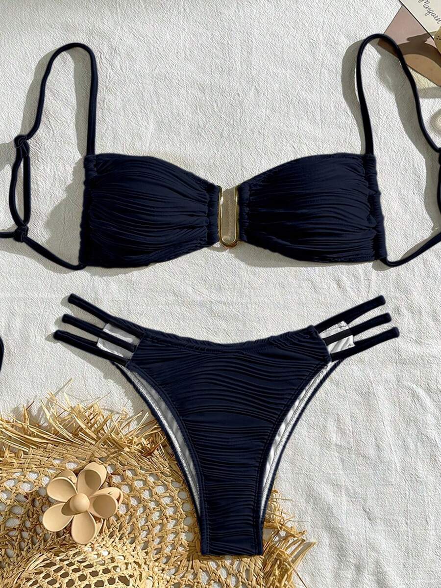 Jednobojni bikini set za žene