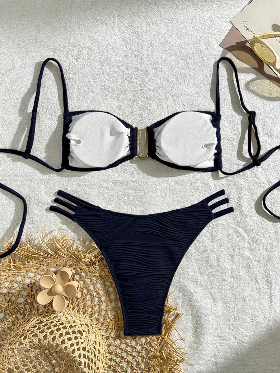 Jednobojni bikini set za žene