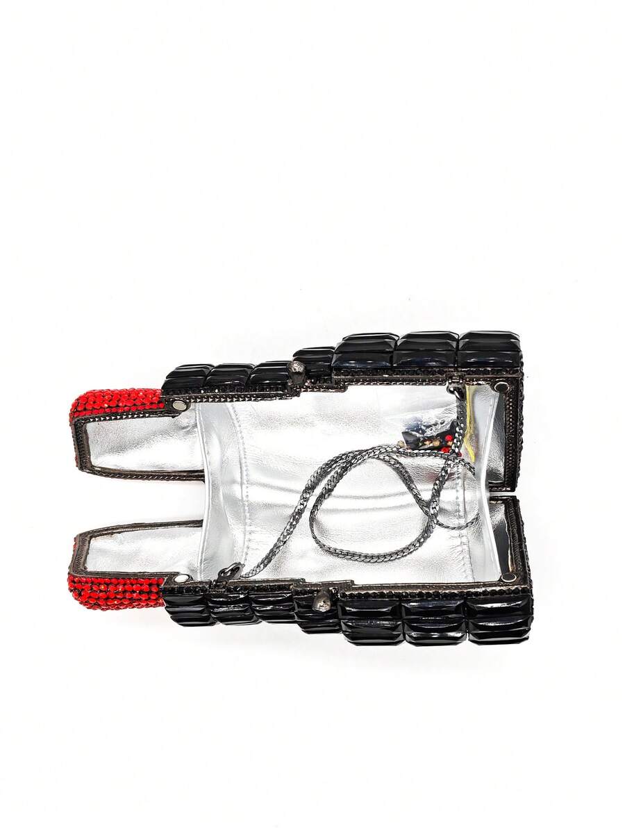 Ženska luksuzna clutch torba novčanik - karmin ,sa štrasom, kristalna moderna