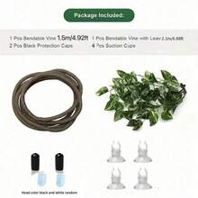 Reptile Jungle Climbing Set - Flexible Vines And Leaves With Suction Cups, For Habitat Decor - Durable Material For All Seasons - Ideal For Chameleons, Lizards, Geckos To Climb