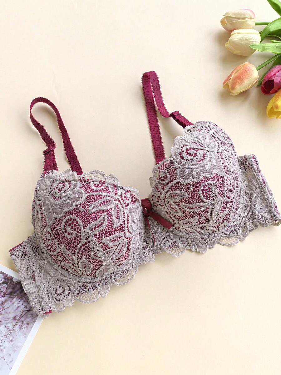 3 komada seksi push-up grudnjak sa čipkastim dizajnom i punjenjem