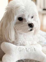 1pc Personalized Dog Bone Toy, Embroidered Dog Toy, Customizable Puppy Name Gift, Pet Customized Gift, For Pet Lovers, Birthday Gift