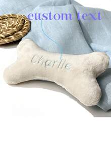1pc Personalized Dog Bone Toy, Embroidered Dog Toy, Customizable Puppy Name Gift, Pet Customized Gift, For Pet Lovers, Birthday Gift