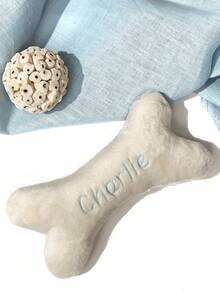 1pc Personalized Dog Bone Toy, Embroidered Dog Toy, Customizable Puppy Name Gift, Pet Customized Gift, For Pet Lovers, Birthday Gift