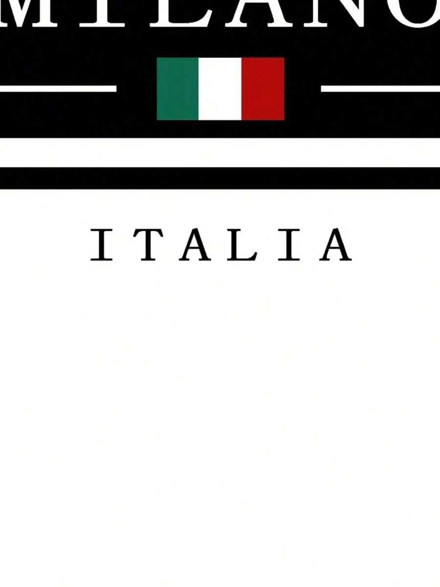 Muški ležerni komplet majice i šorts dezen "Milan Italy"