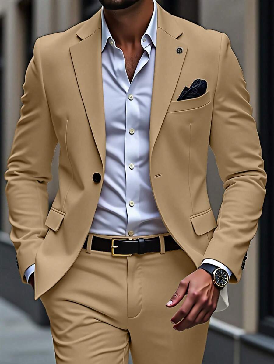 Muški poslovni formalni set sako sa reverom i pantalonama