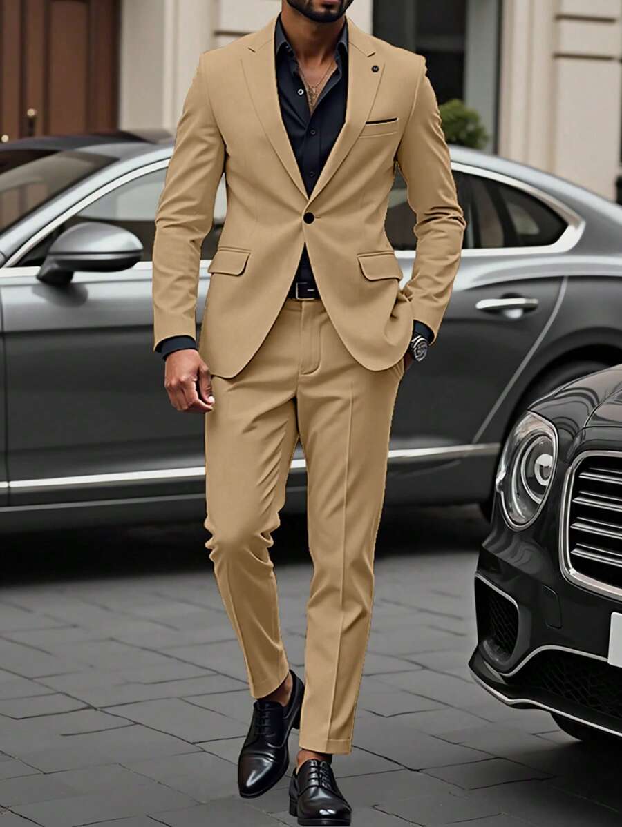 Muški poslovni formalni set sako sa reverom i pantalonama