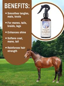 GJYC PET Horse Mane And Tail Conditioning Detangler Spray – 6.76 Fl Oz – Tangle-Free, Adds Shine, Reduces Breakage – Non-Greasy Formula For Silky Soft Tail