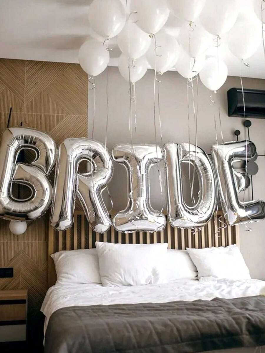 Set od 25 balona za mladu, beli baner "BRIDE" od 40 inča