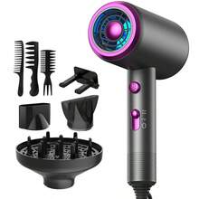 High-Powered Salon-Grade Hair Dryer With One-Button Switching Between Hot And Cold Winds, 2 Gear Adjustable Temperature, Equipped With Two Different-Sized Nozzles, Suitable For Home And Professional Salon Use
