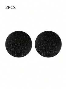 2pcs Sparkling Diamond-Decor Automotive Anti-Slip Coasters