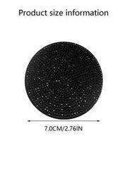 2pcs Sparkling Diamond-Decor Automotive Anti-Slip Coasters