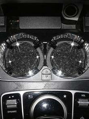 2pcs Sparkling Diamond-Decor Automotive Anti-Slip Coasters
