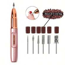 GANLAIX Professional Nail Drill Kit, USB Rechargeable Nail File Drill, 300mAh Lithium Battery High Capacity, Manicure & Pedicure Set, Home And Salon Nail File Kit, Nail Buffer Polishing Tools