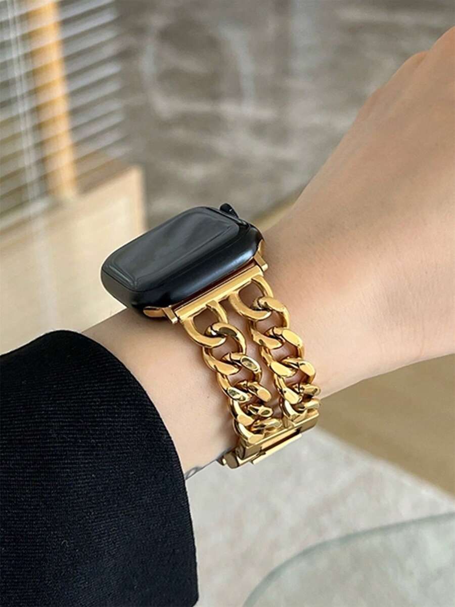 Ženska narukvica za sat od nerđajućeg čelika i kože, kompatibilna sa Apple Watch 42mm, 38mm, 40mm, 41mm, 44mm, 45mm, 46mm, 49mm