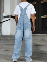 Muški džins sa printom slova, izlizane, ležerne